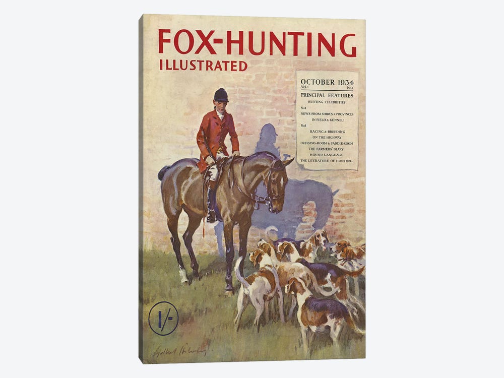 1934 Fox-Hunting Illustrated Magazine Cover by The Advertising Archives 1-piece Canvas Artwork