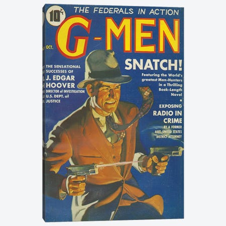 1935 G-Men Magazine Cover Canvas Print #TAA265} by The Advertising Archives Canvas Artwork