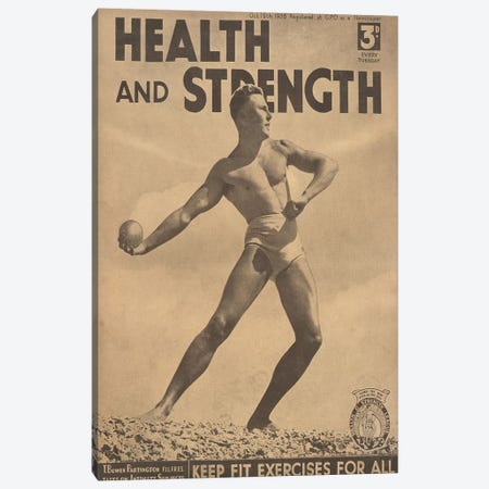 1938 Health And Strength Magazine Cover Canvas Print #TAA266} by The Advertising Archives Canvas Wall Art