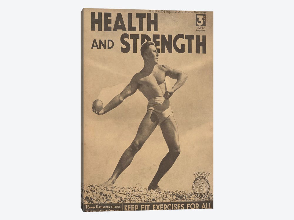 1938 Health And Strength Magazine Cover by The Advertising Archives 1-piece Canvas Art