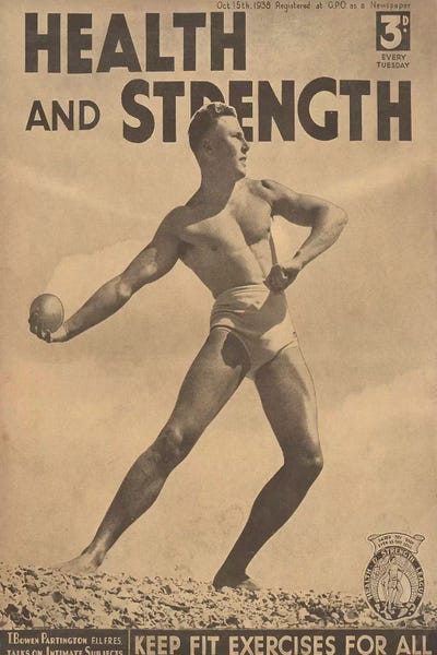 The Advertising Archives: 1938 Health And Strength Magazine Cover by The Advertising Archives