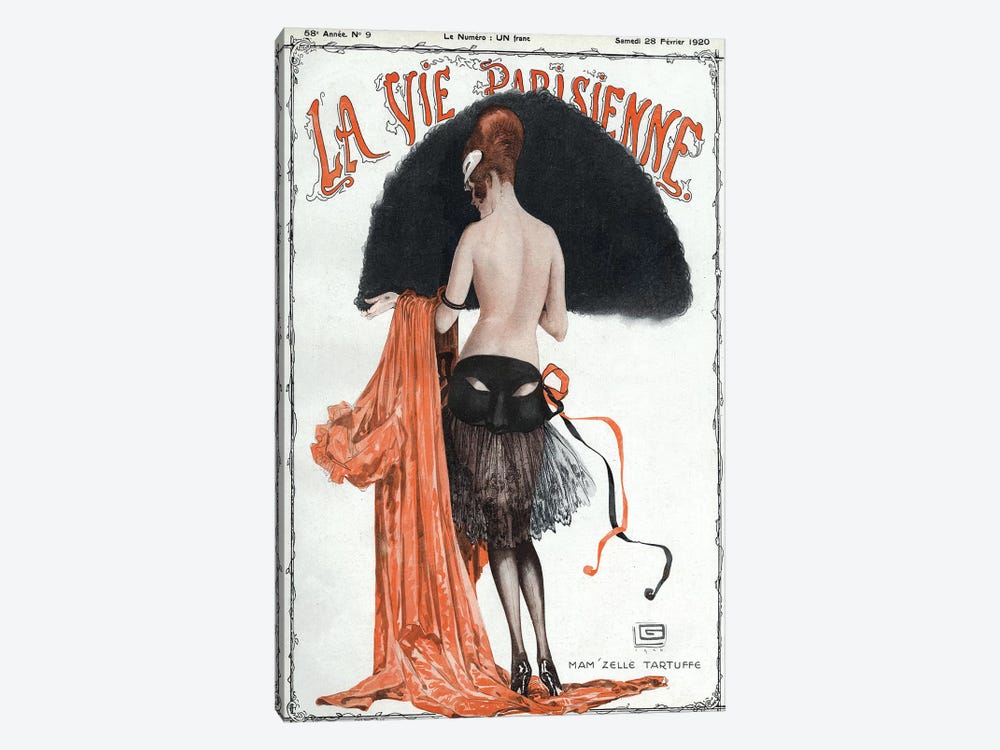 1920 La Vie Parisienne Magazine Cover by Georges Leonnec 1-piece Canvas Art Print