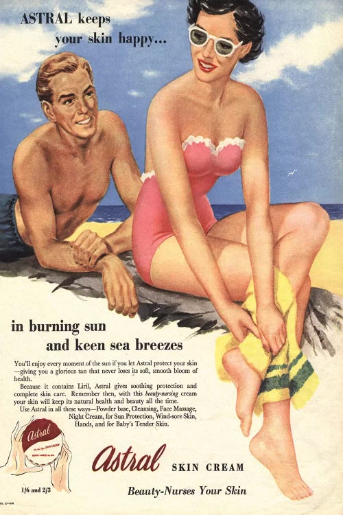1950s Astral Skin Cream Magazine Advert by The Advertising Archives wall art
