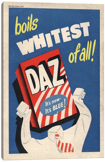 1950s Daz Detergent Magazine Advert Canvas Art Print