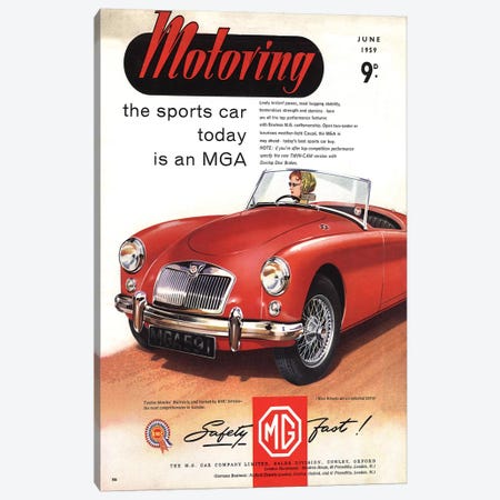 1950s MG Convertible Magazine Advert Canvas Print #TAA276} by The Advertising Archives Art Print