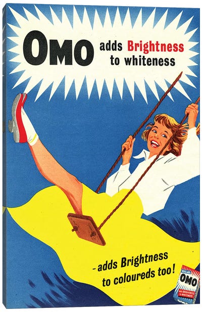 1950s Omo Detergent Magazine Advert Canvas Art Print - Historical Fashion Art