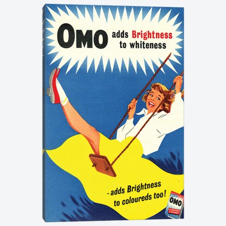 1950s Omo Detergent Magazine Advert Canvas Print #TAA277} by The Advertising Archives Canvas Art Print