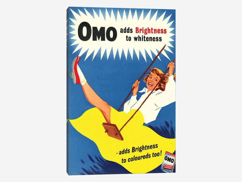 1950s Omo Detergent Magazine Advert 1-piece Canvas Art