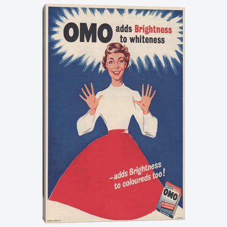 1950s Omo Detergent Magazine Advert Canvas Print #TAA278} by The Advertising Archives Canvas Art