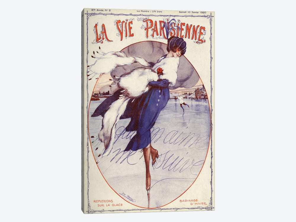 1920 La Vie Parisienne Magazine Cover by Leo Fontan 1-piece Canvas Art