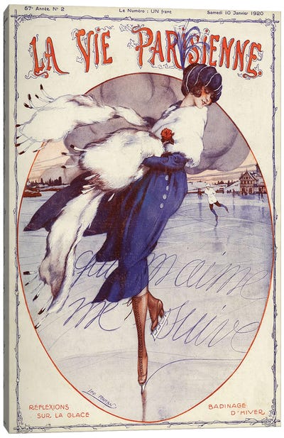 1920 La Vie Parisienne Magazine Cover Canvas Art Print - Historical Fashion Art