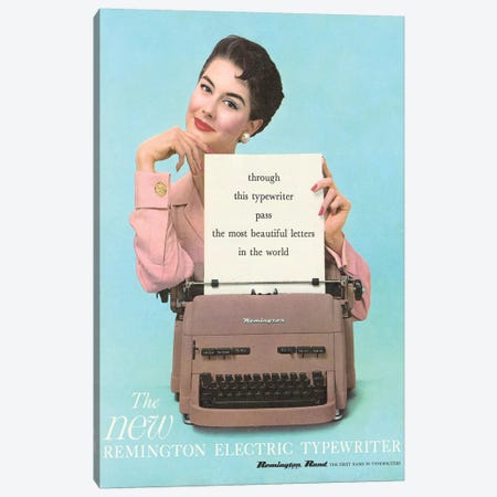 1950s Remington Typewriter Advert Canvas Print #TAA280} by The Advertising Archives Art Print