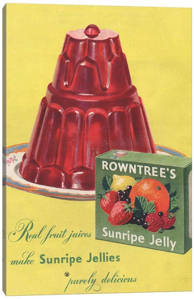 1950s Rowntree's Sunripe Jelly Magazine Advert Canvas Art Print - Food & Drink Posters
