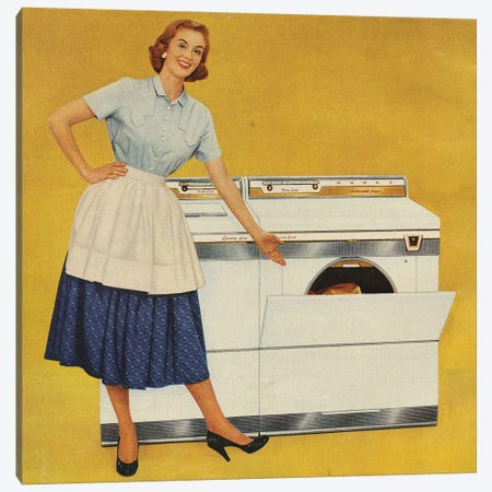1950s Washing Machines Magazine Advert Canvas Print #TAA283} by The Advertising Archives Art Print