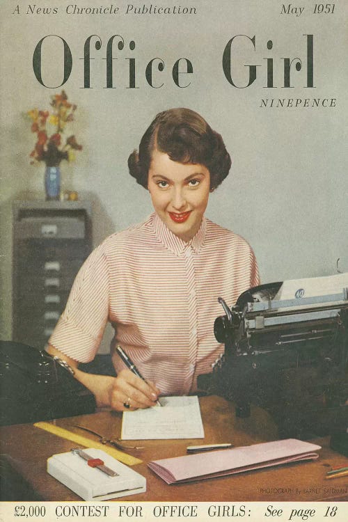 1951 Office Girl Magazine Cover by The Advertising Archives wall art