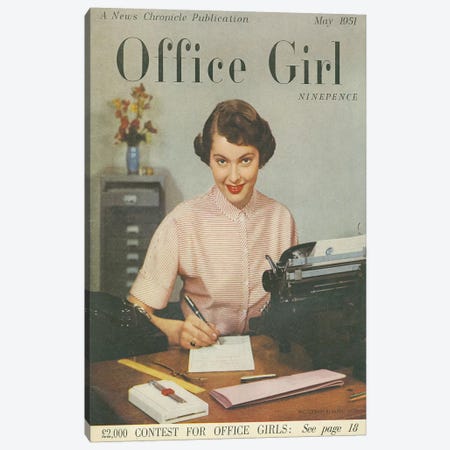 1951 Office Girl Magazine Cover Canvas Print #TAA285} by The Advertising Archives Canvas Art