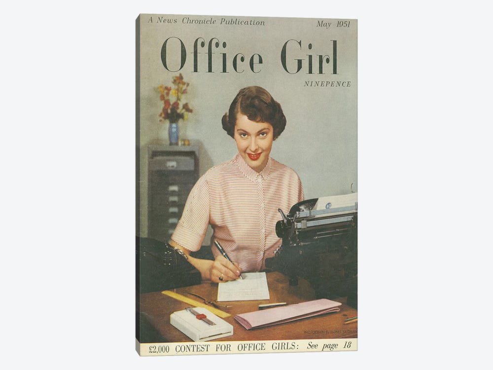 1951 Office Girl Magazine Cover by The Advertising Archives 1-piece Canvas Art Print