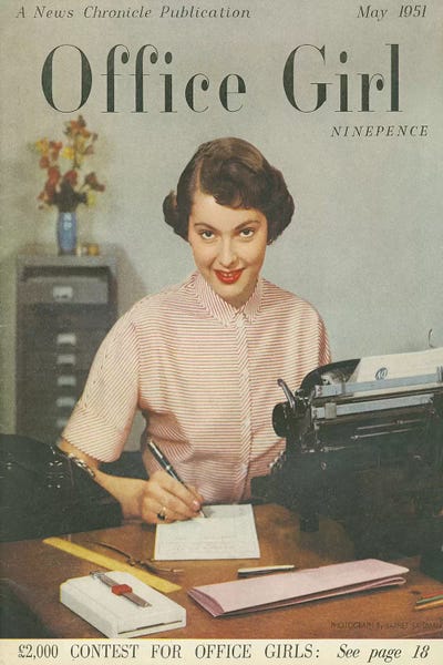 The Advertising Archives: 1951 Office Girl Magazine Cover by The Advertising Archives