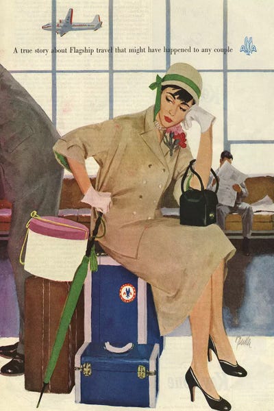 Historical Fashion: 1953 American Airlines Magazine Advert by The Advertising Archives