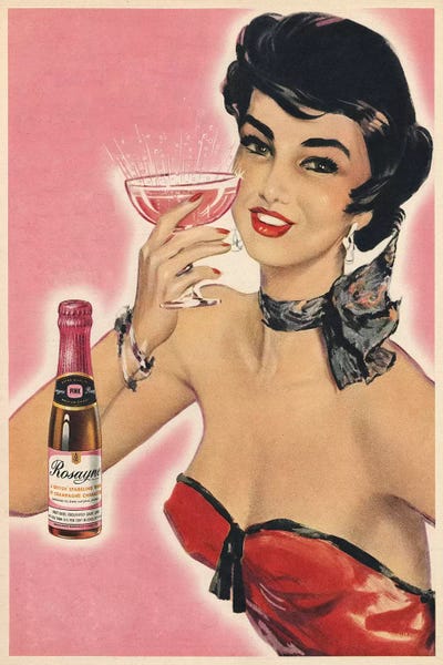 The Advertising Archives: 1954 Rosayne Champagne Magazine Advert by The Advertising Archives