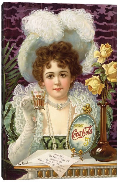 1890s Coca-Cola Magazine Advert Canvas Art Print - The Advertising Archives