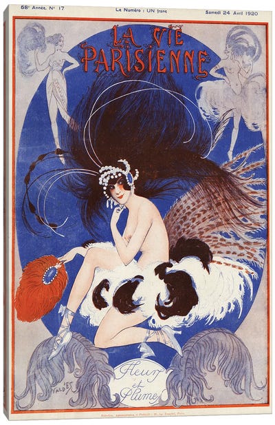 1920 La Vie Parisienne Magazine Cover Canvas Art Print - Historical Fashion Art