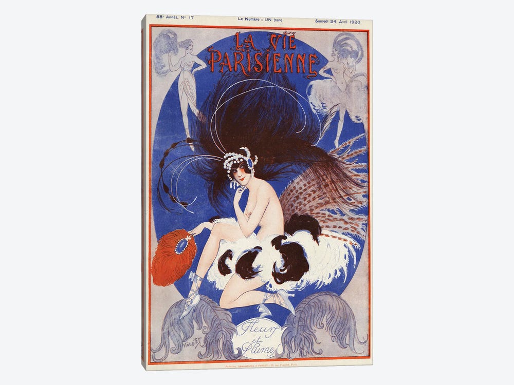 1920 La Vie Parisienne Magazine Cover by The Advertising Archives 1-piece Canvas Print