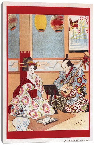 1898 Japanese Music Magazine Plate Canvas Art Print - Japanese Culture