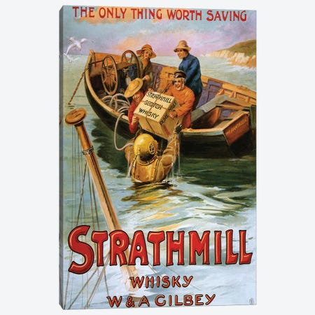 1900s Strathmill Whisky Poster Canvas Print #TAA292} by The Advertising Archives Canvas Wall Art
