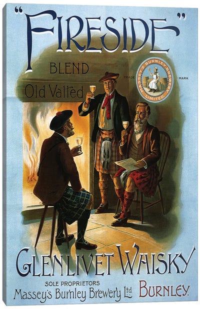 1904 Glenlivet Whisky Poster Canvas Art Print - Winery/Tavern