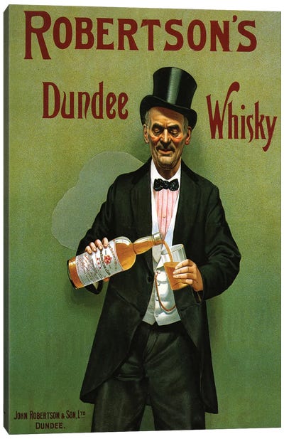 1904 UK Robertson's Whisky Poster Canvas Art Print - Winery/Tavern