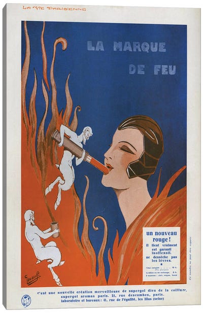 1910s La Marque de Feu Magazine  Canvas Art Print