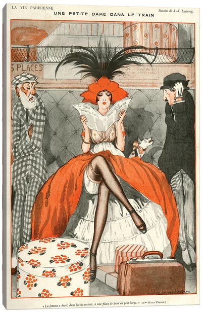 1920 La Vie Parisienne Magazine Plate Canvas Art Print - Historical Fashion Art