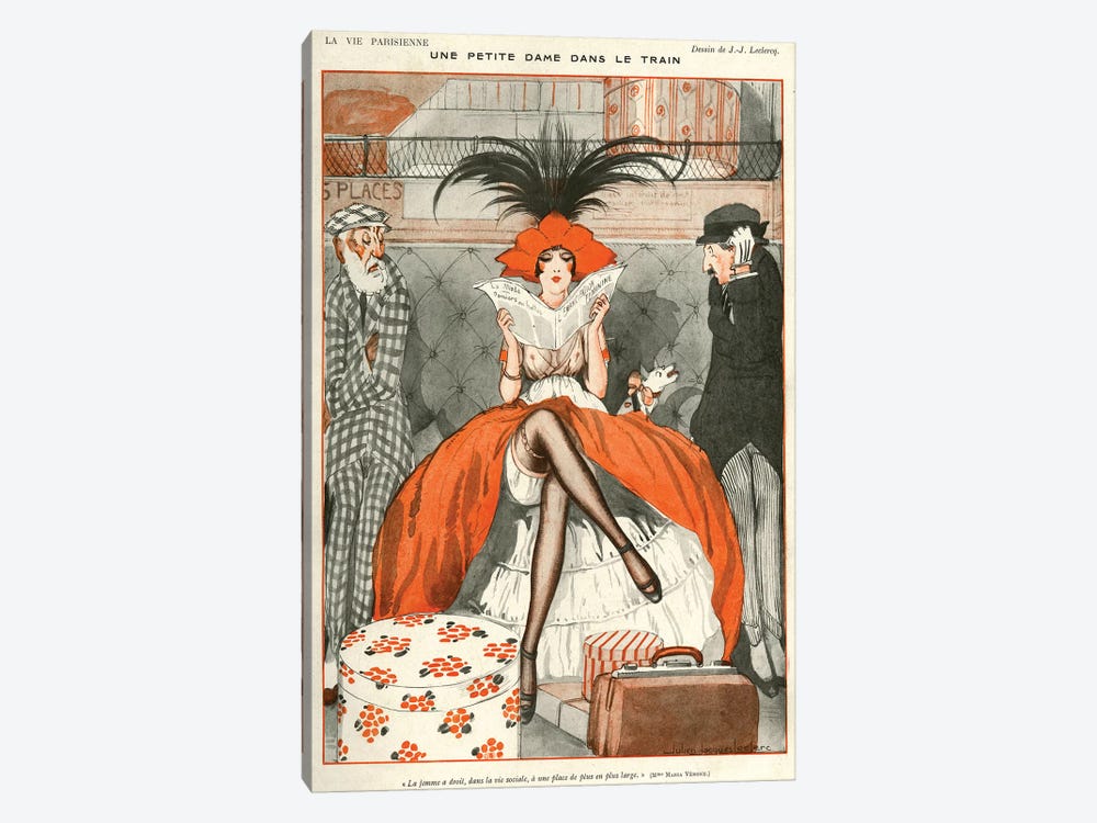 1920 La Vie Parisienne Magazine Plate by Julien Jacques Leclerc 1-piece Canvas Artwork