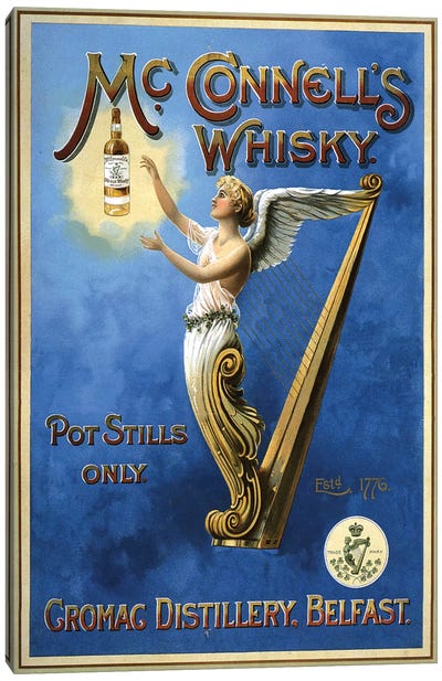 1898 Mcconnell's Whisky Advert Canvas Art Print - Whiskey Art