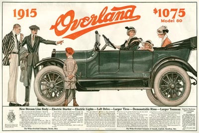 1910s Willys-Overland Magazine Advert by The Advertising Archives canvas print
