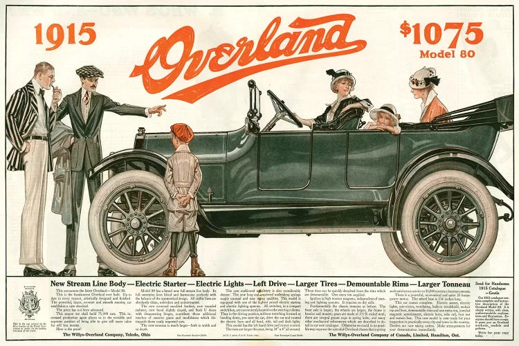 1910s Willys-Overland Magazine Advert by The Advertising Archives wall art