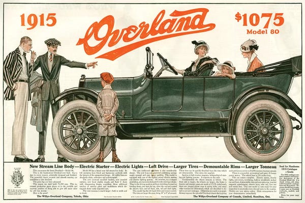 Magazines: 1910s Willys-Overland Magazine Advert by The Advertising Archives