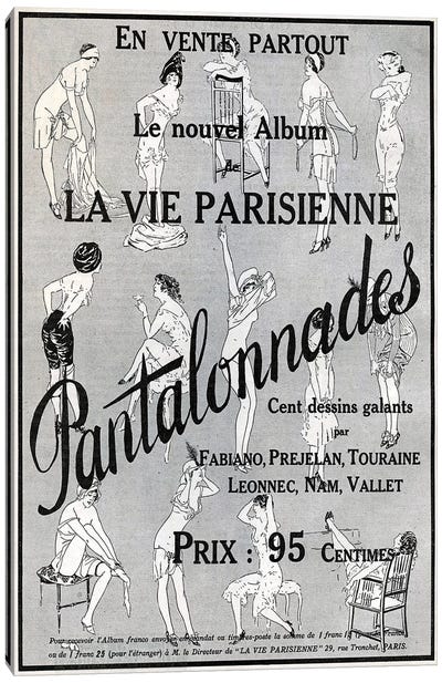 1912 La Vie Parisienne Magazine Advert Canvas Art Print