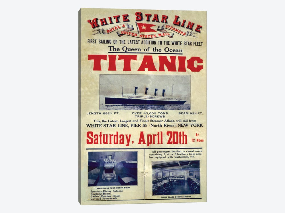 1912 UK Titanic Poster by The Advertising Archives 1-piece Canvas Art