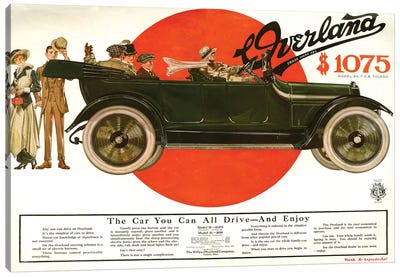 1915 Willys-Overland Magazine Advert Canvas Art Print