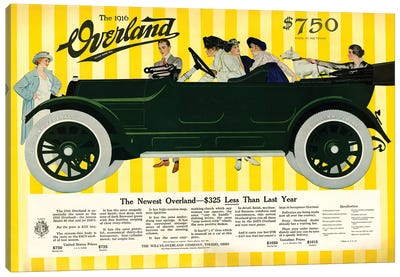 1916 Willys-Overland Magazine Advert Canvas Art Print - The Advertising Archives