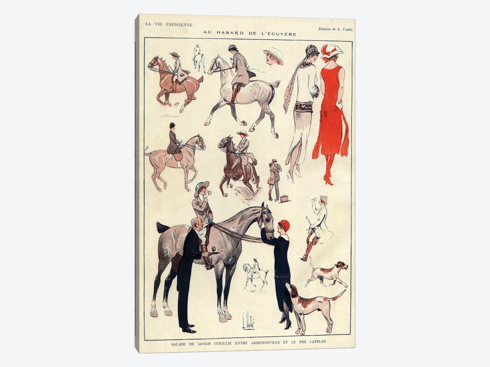 1920 La Vie Parisienne Magazine Plate by Louis Vallet 1-piece Canvas Art