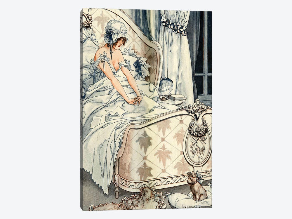 1918 La Vie Parisienne Magazine Plate by Cheri Herouard 1-piece Canvas Artwork