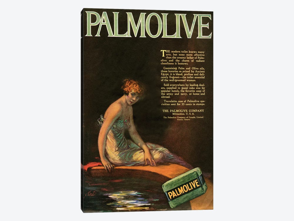 1919 Palmolive Soap Magazine Advert by The Advertising Archives 1-piece Canvas Wall Art