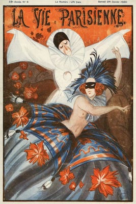 1920 La Vie Parisienne Magazine Cov - Canvas Art Print | Armand Vallee
