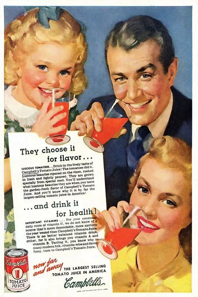 The Advertising Archives: 1920s Campbell's Tomato Juice Magazine Advert by The Advertising Archives