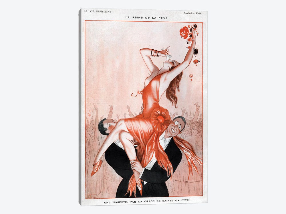 1920s La Vie Parisienne Magazine Plate by Armand Vallee 1-piece Canvas Art Print