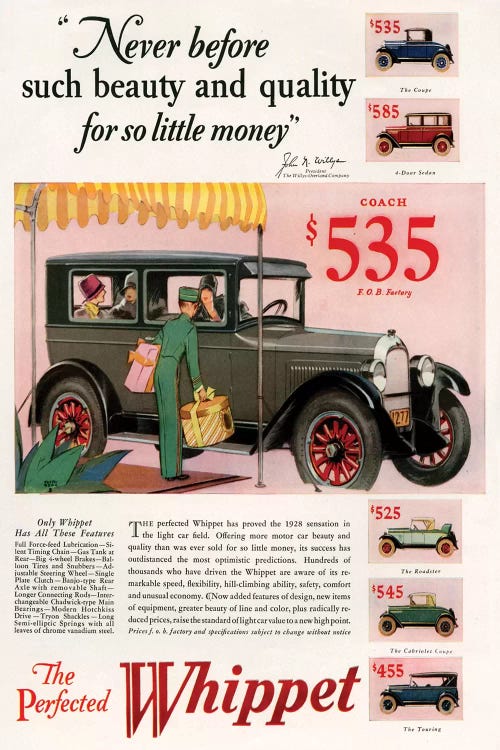 1920s Willys-Knight Magazine Advert