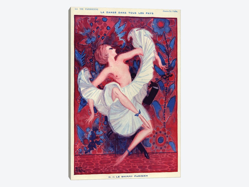 1921 La Vie Parisienne Magazine Plate by Armand Vallee 1-piece Canvas Wall Art